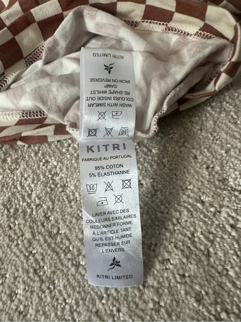 Kitri Hope Checker Ruched Jersey Top - Picture 6 of 6